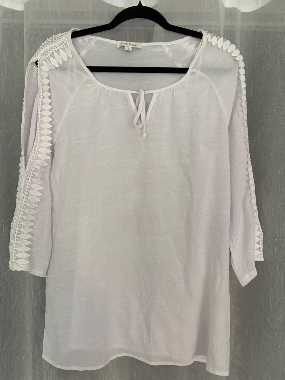 Light Lavender Boho Tunic with Crochet Trim